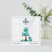 Blue Vrijgezellenfeest Wedding Invitation Kaart (Staand voorkant)