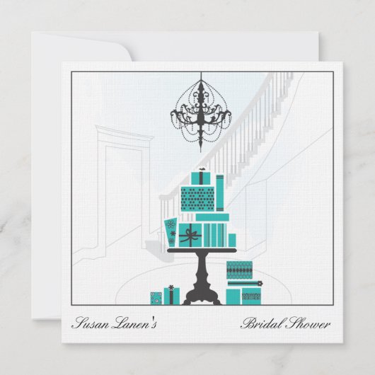 Blue Vrijgezellenfeest Wedding Invitation Kaart (Voorkant)