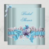 Blue Vrijgezellenfeest White Lace Garter Kaart (Voorkant / Achterkant)