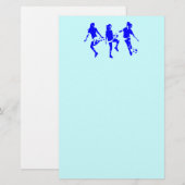 Blue Vrouw Soccer Skills Briefpapier (Voorkant / Achterkant)