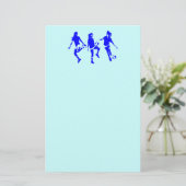 Blue Vrouw Soccer Skills Briefpapier (Staand voorkant)