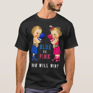 Blue vs Pink Boxing Babies Gender Reveal Party T-4 T-shirt