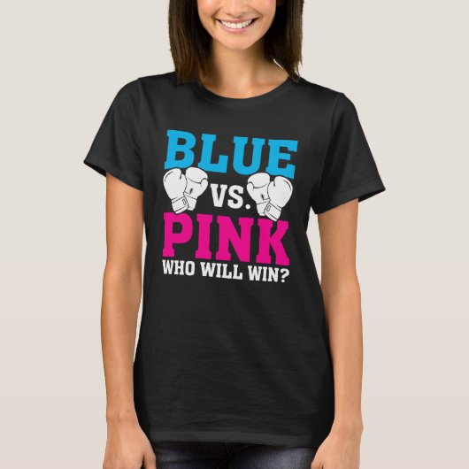Blue Vs Pink Ethnic Boxing Babies Gender Reveal T-shirt (Voorkant)