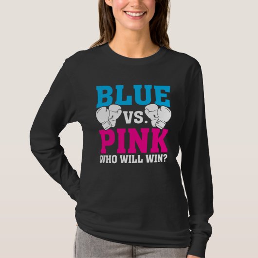 Blue Vs Pink Ethnic Boxing Babies Gender Reveal T-shirt (Voorkant)
