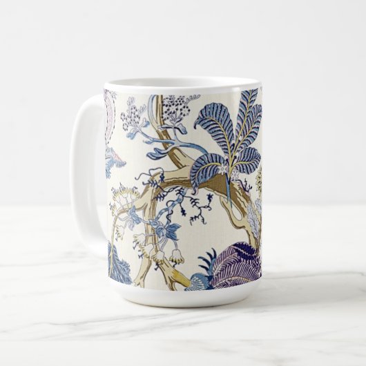 Blue W.Morris Floral Pattern Mok (Voorkant links)