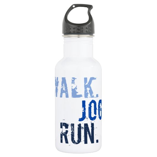 BLUE WALK JOG RUN (font SMUDGE) Waterfles (Voorkant)