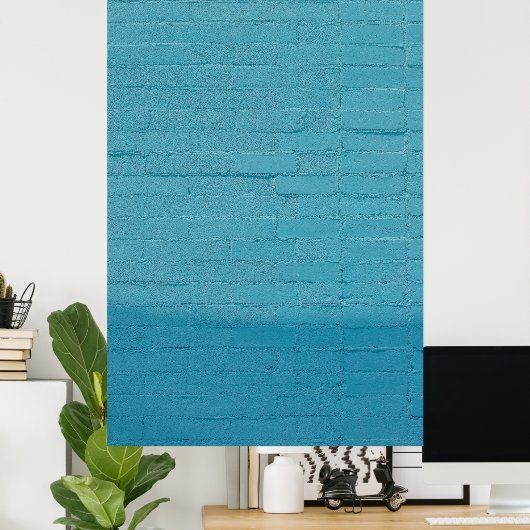 BLUE WALL BRICKS POSTER (Thuiskantoor)