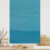 BLUE WALL BRICKS POSTER (Keuken)