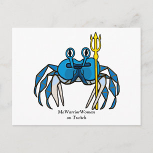 Blue Warrior Crab, MeWarriorVrouw op Twitch Briefkaart