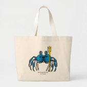 Blue Warrior Crab, MeWarriorVrouw op Twitch Grote Tote Bag (Voorkant)