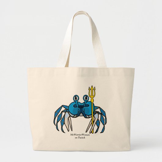Blue Warrior Crab, MeWarriorVrouw op Twitch Grote Tote Bag (Voorkant)