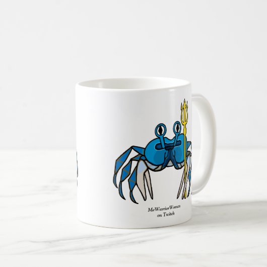 Blue Warrior Crab, MeWarriorVrouw op Twitch Koffiemok (Voorkant rechts)