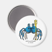 Blue Warrior Crab, MeWarriorVrouw op Twitch Magneet (Voorkant / Achterkant)
