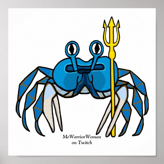 Blue Warrior Crab, MeWarriorVrouw op Twitch Poster (Voorkant)