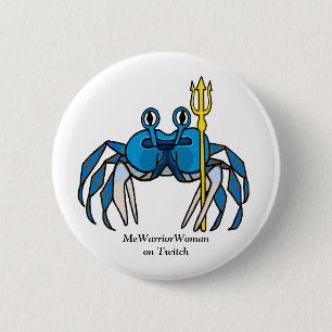 Blue Warrior Crab, MeWarriorVrouw op Twitch Ronde Button 5,7 Cm