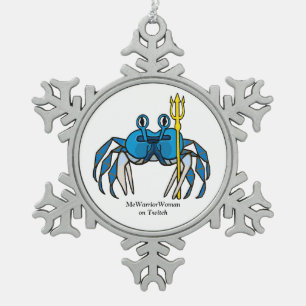 Blue Warrior Crab, MeWarriorVrouw op Twitch Tin Sneeuwvlok Ornament