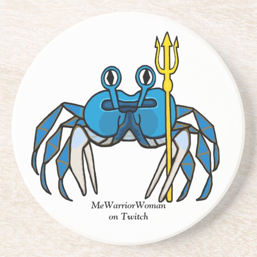 Blue Warrior Crab, MeWarriorVrouw op Twitch Zandsteen Onderzetter (Voorkant)