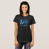 Blue Warrior Diabetes Awareness Ribbon and Butterf T-shirt (Voorkant volledig)