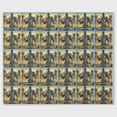 Blue Warrior Purim Wrapping Paper 2 Cadeaupapier (Vlak)