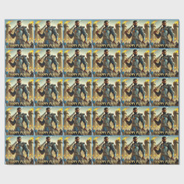 Blue Warrior Purim Wrapping Paper 2 Cadeaupapier