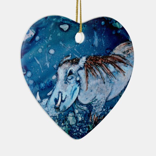 Blue Warthog Keramisch Ornament (Rechts)