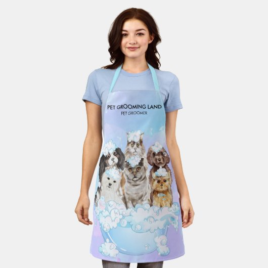 Blue Wash Huisdierverzorging Honden Katten Spa Schort (Gedragen)