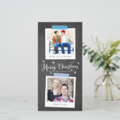 Blue Washi Tape- en Chalkboard-fotoframes Feestdagenkaart (Staand voorkant)
