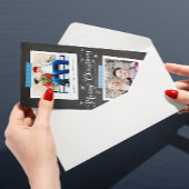 Blue Washi Tape- en Chalkboard-fotoframes Feestdagenkaart