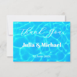 Blue Water Beach & Destination Wedding Ocean Theme Bedankkaart