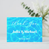 Blue Water Beach & Destination Wedding Ocean Theme Bedankkaart (Staand voorkant)