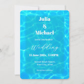 Blue Water Beach & Destination Wedding Ocean Theme Kaart (Voorkant)