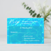 Blue Water Beach & Destination Wedding Ocean Theme RSVP Kaartje (Staand voorkant)
