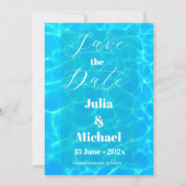 Blue Water Beach & Destination Wedding Ocean Theme Save The Date (Voorkant)