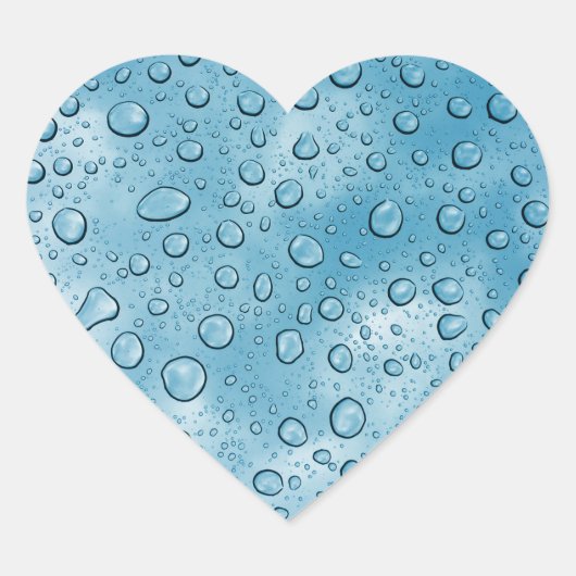 Blue Water Drip Fun Heart Sticker (Voorkant)