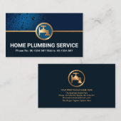 Blue Water Drop Copper Faucet Plumbing Contractor Visitekaartje (Voorkant / Achterkant)