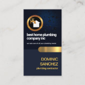 Blue Water Drop Layer Gold Tab Plumbing Contractor Visitekaartje (Voorkant)