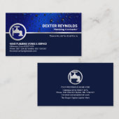 Blue Water Drop Silver Faucet Plumbing Contractor Visitekaartje (Voorkant / Achterkant)