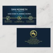 Blue Water Drop Special Gold Plumbing Button Visitekaartje (Voorkant / Achterkant)