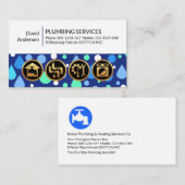 Blue Water Drops Loodgieter Aannemer Visitekaartje (Voorkant / Achterkant)