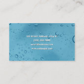 Blue water drops washing service Business Card Visitekaartje (Achterkant)