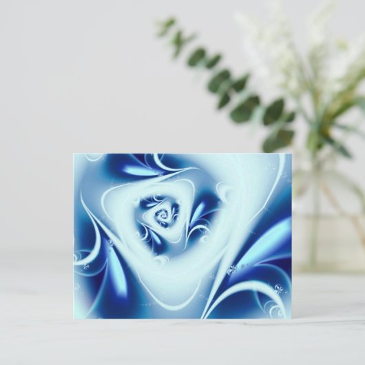 Blue Water Fine Fractal Art Briefkaart (Staand voorkant)