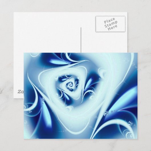 Blue Water Fine Fractal Art Briefkaart (Voorkant / Achterkant)