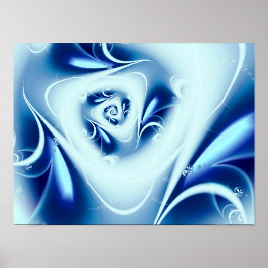 Blue Water Fine Fractal Art Poster (Voorkant)