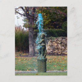 Blue Water Fountain Cherub Briefkaart