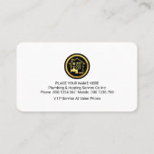 Blue Water Gold Wave Loodgieter Service Visitekaartje (Achterkant)