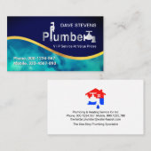 Blue Water Gold Wave sanitair Visitekaartje (Voorkant / Achterkant)