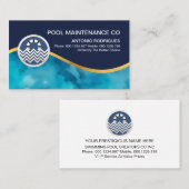 Blue Water Grunge Gold Swimming Wave Visitekaartje (Voorkant / Achterkant)