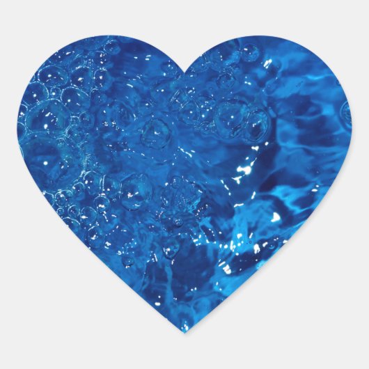 Blue water hart sticker (Voorkant)