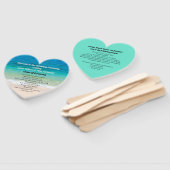 Blue Water Heart-Shaped Wedding Fan Program Handwaaier (Niet-gemonteerd)