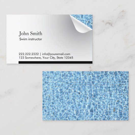Blue Water Inside Swim Instructor Visitekaartje (Voorkant / Achterkant)
